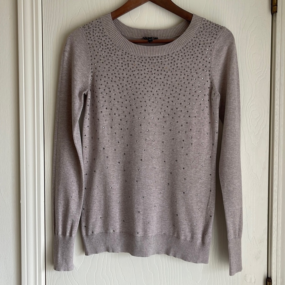 Express light brown sequin sweater small